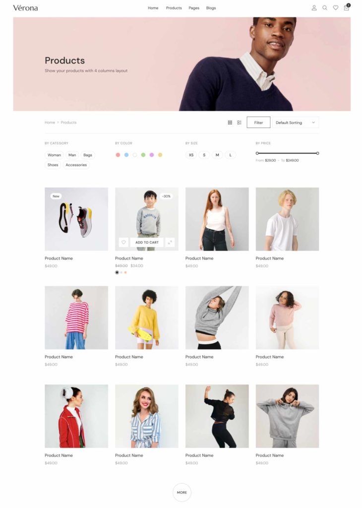 page woocommerce